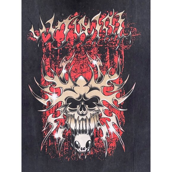 Vintage Vitriol Graphic Tee Skull & Flames Design Black Red Unisex X-Large - Picture 5 of 10